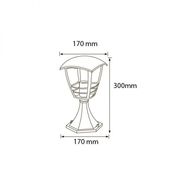 димензии за Nar3 градинарска ламба