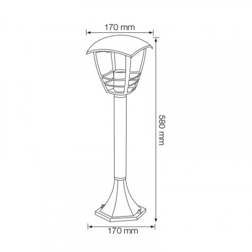 димензии за Nar4 градинарска ламба