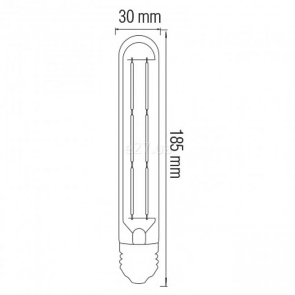 димензии за филамент ЛЕД сијалица Rustic tube
