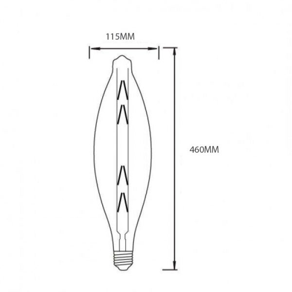 димензии за ЛЕД сијалица Elliptic-XL